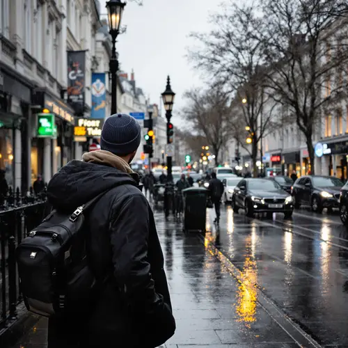 Slovenian Guy Exploring London in the Rain