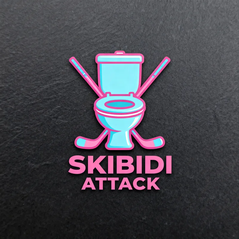 Skibidi Attack Hockey Team Logo Design