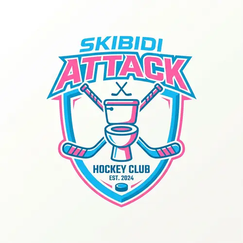 Skibidi Attack Hockey Team Logo Design