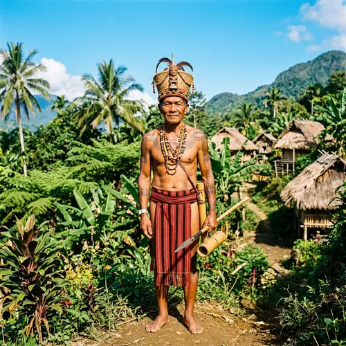 Filipino Indigenous Person in Traditional Attire | Southeast Asian Culture