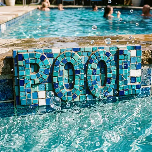 Stunning Pool Mosaic Art in Blue & Turquoise