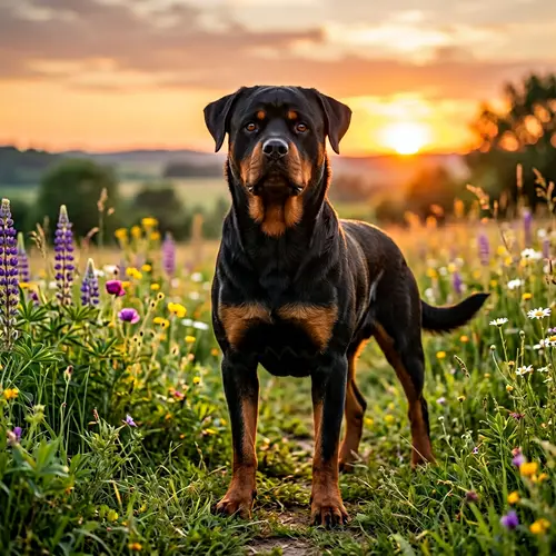 German Rottweiler | Robust Build, Black Coat with Rust Markings