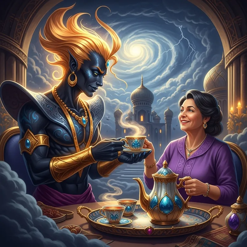 Jinn Enjoying Tea Together Jinn Enjoying Tea Together