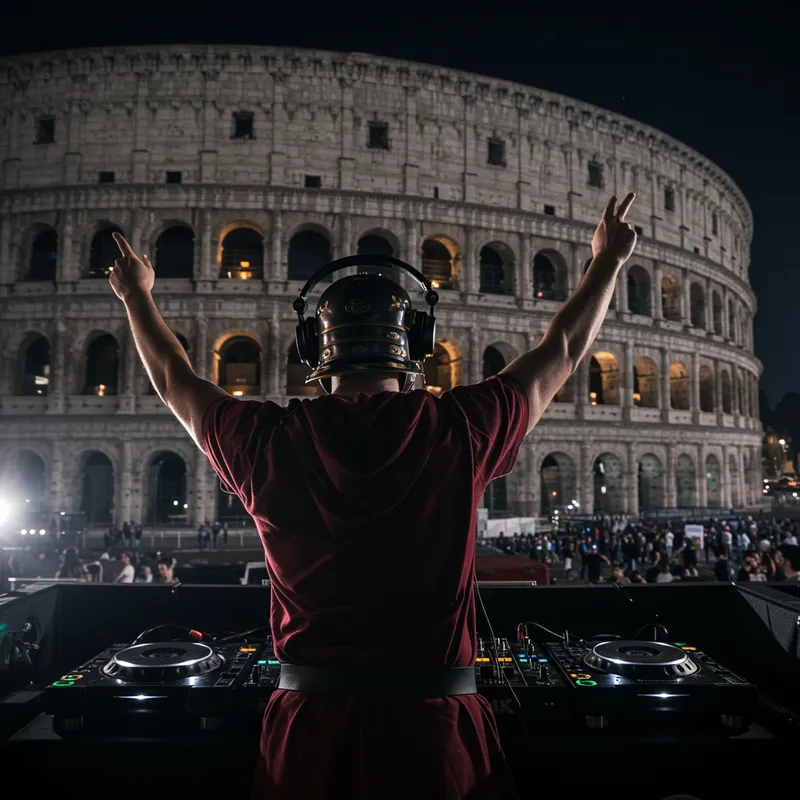 Roman Centurion DJ at the Colosseum