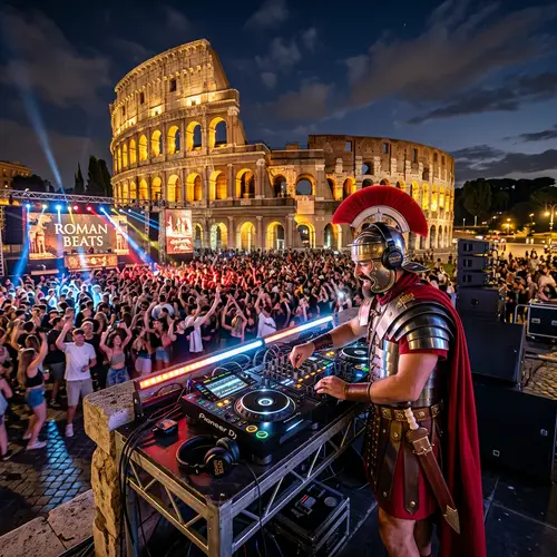 Roman Centurion DJ at the Colosseum