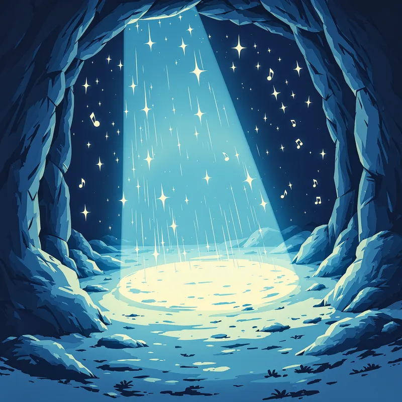 Smiling Neonate in Cradle - Manga Style Art