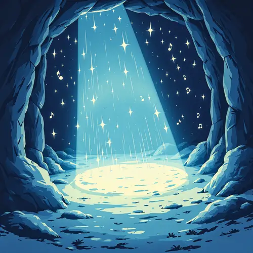 Smiling Neonate in Cradle - Manga Style Art