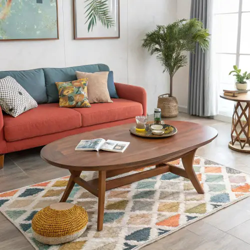 Oval Vibrant Coffee Table for Your Ambience