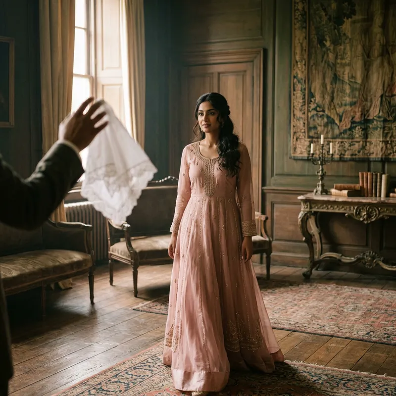 Elegant Pink Gown: Captivating Beauty in South Asian Attire