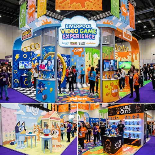 Liverpool Video Game Experience Stand with Bluey, Cable Guys Sonic Nickelodeon