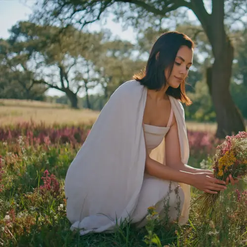 Tranquil Sun-Drenched Meadow: Nature's Harmony