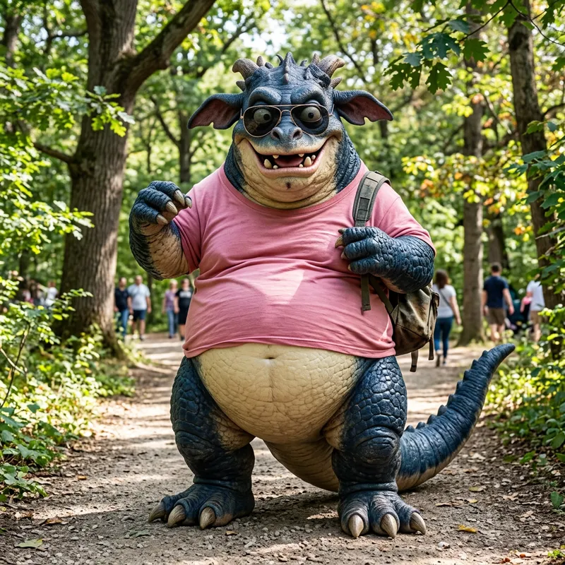 Silly Snorlax in Pink Shirt and Aviator Sunglasses