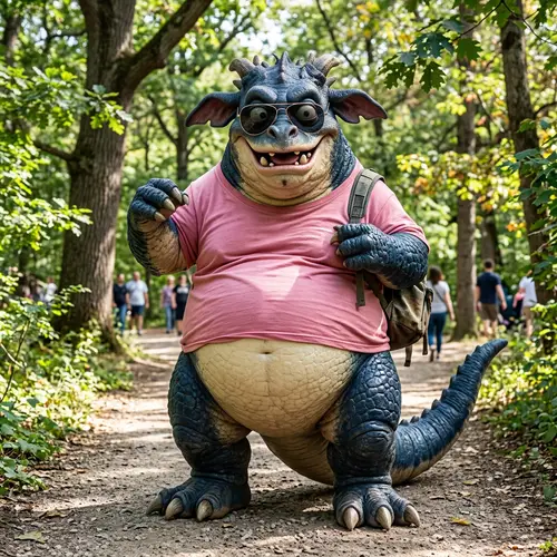 Silly Snorlax in Pink Shirt and Aviator Sunglasses