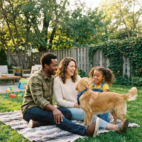 Interracial Family Bonding with Daughter & Dog