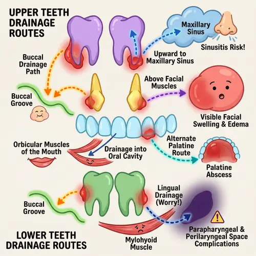 Tooth Abscess Drainage: Educational Illustration