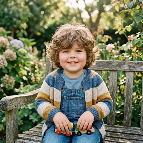 Adorable Little Boy with Round Face and Chubby Cheeks