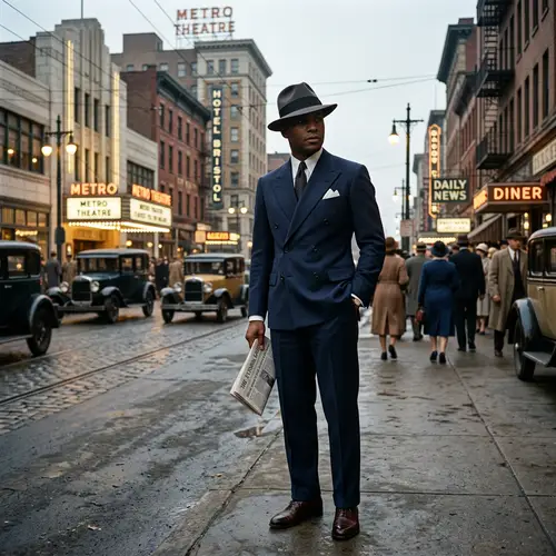 1930s Gentleman in Classic Suit | City Buildings Backdrop