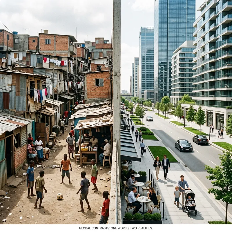 Exploring Social Contrasts in Modern Art