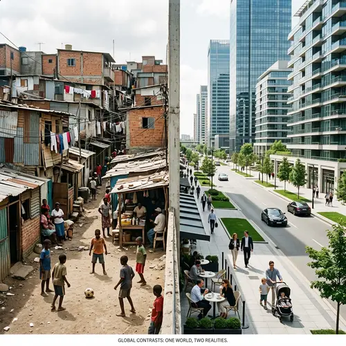 Exploring Social Contrasts in Modern Art