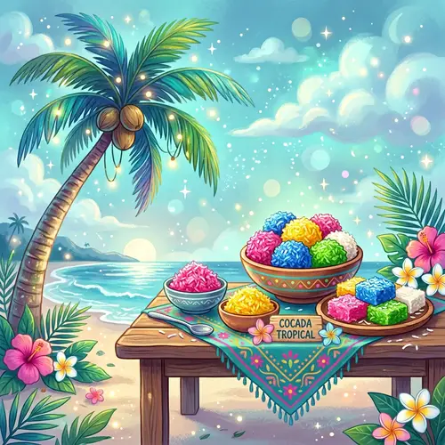 Dreamy Cocada Coconut Sweet Illustration