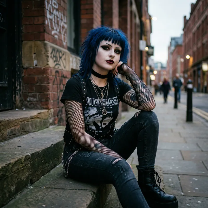 Gith Girl with Big Tits and Blurry Hair