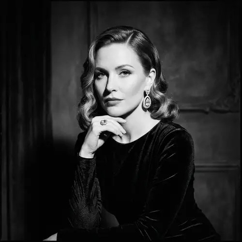 Elegant Glamour Portrait with Dramatic Lighting