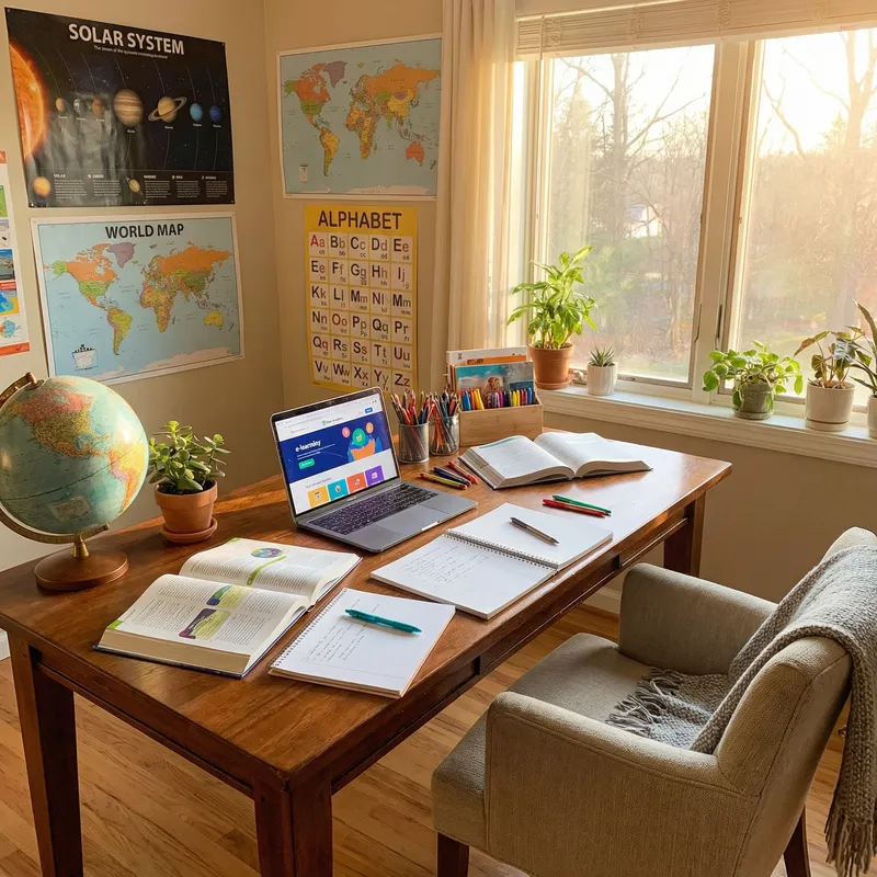 Bright & Inviting Home-Based Learning Environment