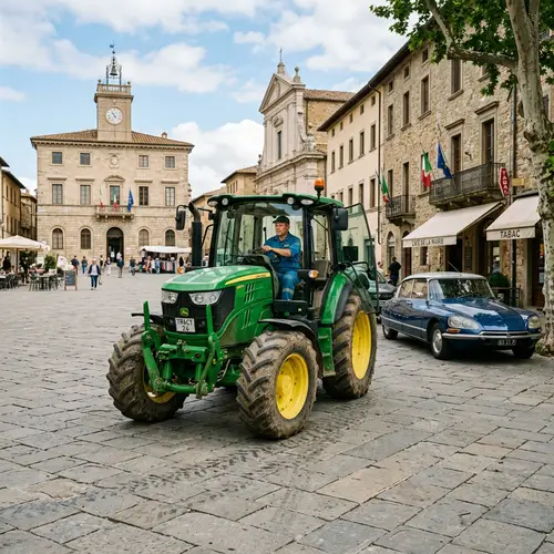Tractor Driver on Red Square, Tractor and VAZ 2107