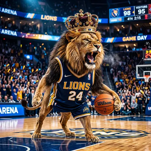 Majestic Lion in LeBron Jersey | Sports Art