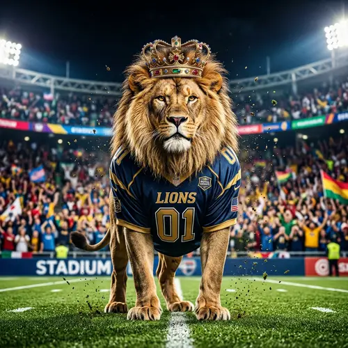 Majestic Lion in LeBron Jersey | Sports Photography