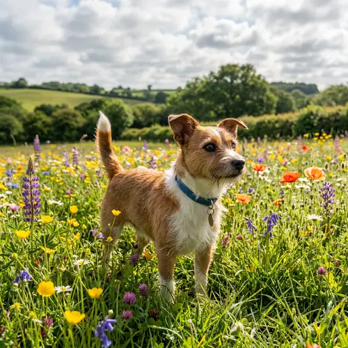 Cute Dogs in Vibrant Fields - Adorable Moments