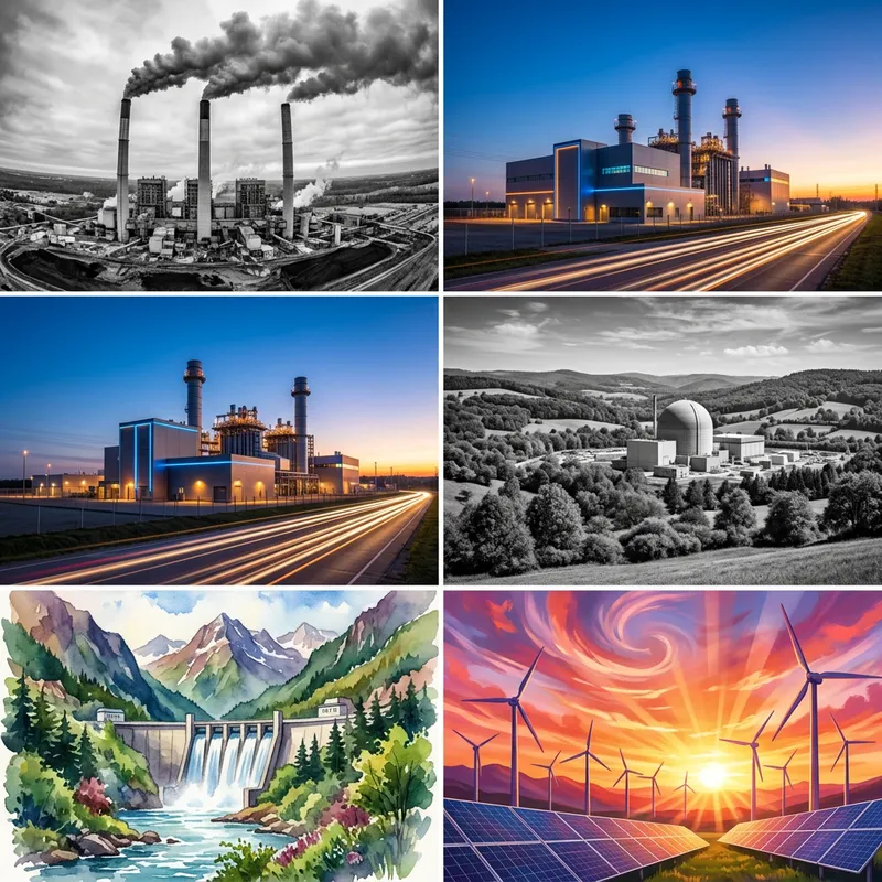 Industrial Energy Scenes | Power Plants Captured in Various Landscapes