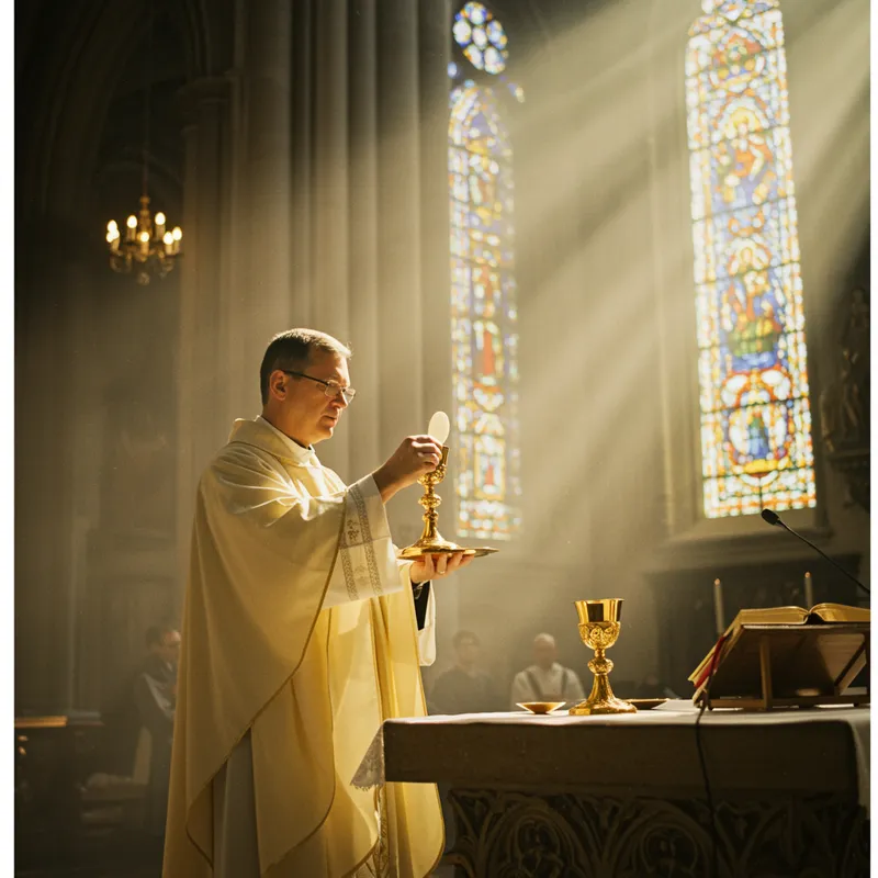 Priest Celebrating Mass - Spiritual Ceremony
