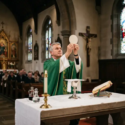 Priest Celebrating Mass - Spiritual Ceremony