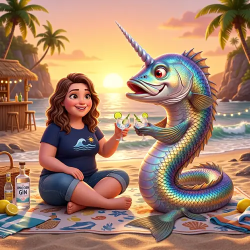 3D Pixar-Inspired Happy Unicorn Barramundi