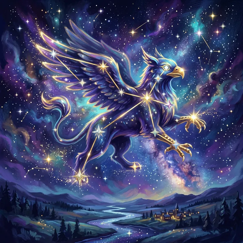 Celestial Constellation with Brilliant Colors | Night Sky Wonder