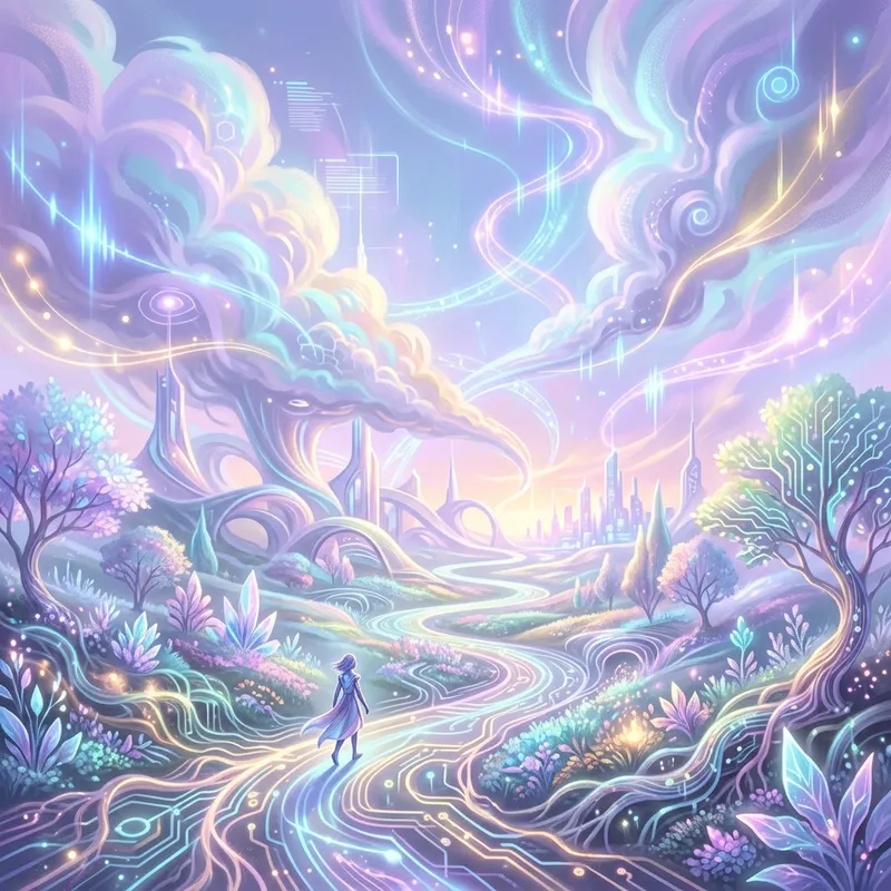 Dreamy AI-Generated Landscape in Pastel Hues