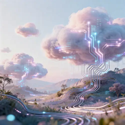 Dreamy AI-Generated Landscape in Pastel Hues
