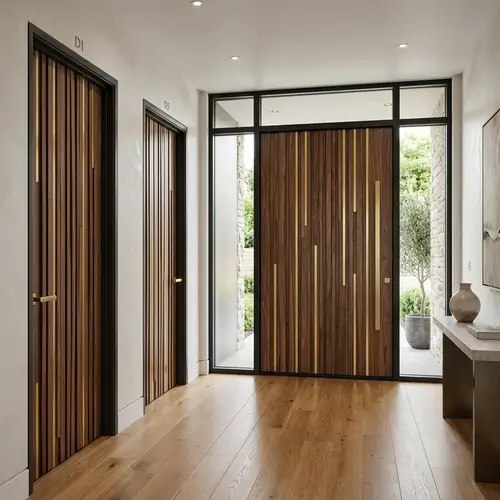 Modern Solid Wood Entrance Door Design