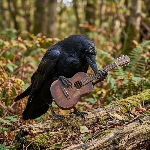 Raven Bird Playing Guitar: A Unique Musical Moment