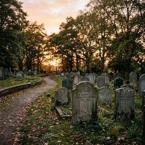 Tranquil Cemetery at Sunset: A Solitary Sanctuary of Silence
