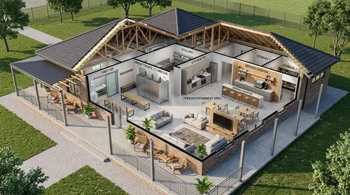 3D Isometric Clubhouse Design Visualization