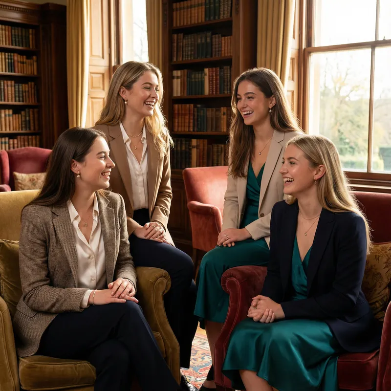 Elegant Portrait of Four Best Friends in Formal Wear