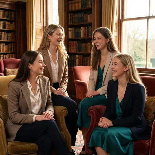 Elegant Portrait of Four Best Friends in Formal Wear
