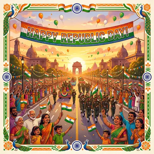 Republic Day Parade Celebration | Festive Patriotic Scene