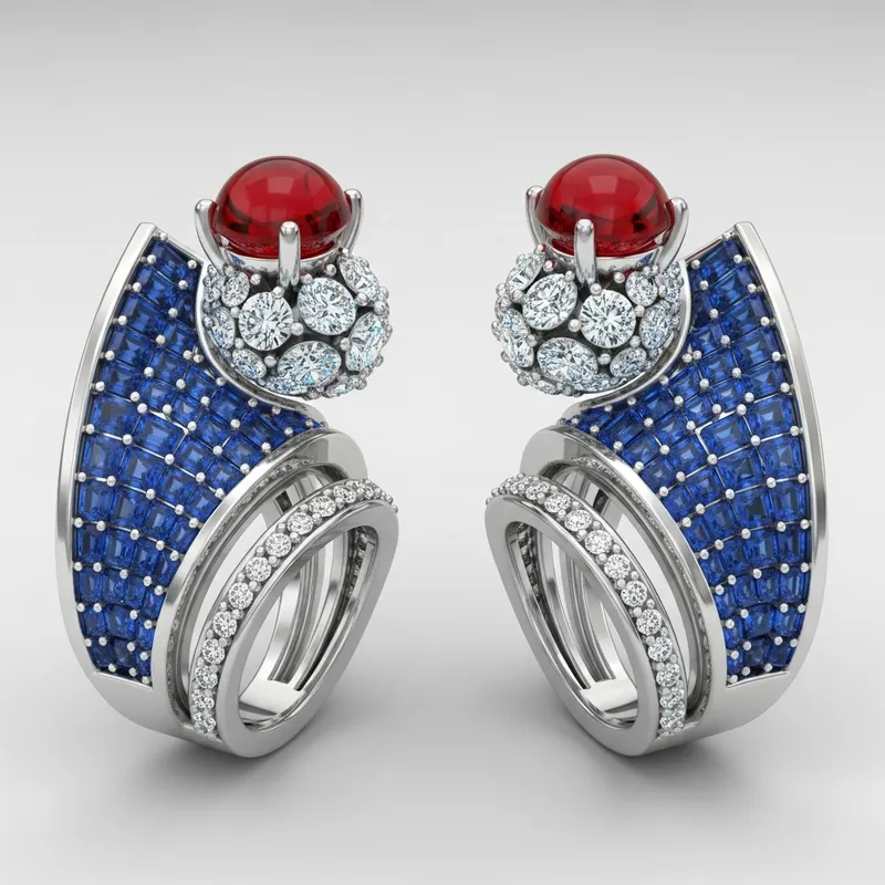 Futuristic Double-Finger Ring in 3D Design Futuristic Double-Finger Ring in 3D Design