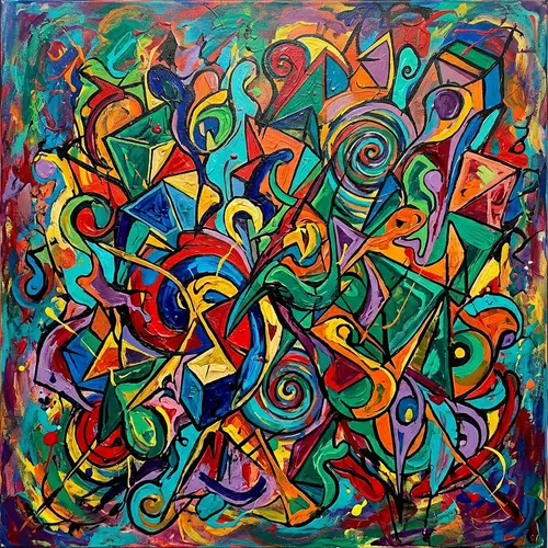 Vivid Abstract Shapes Composition | Surreal Art