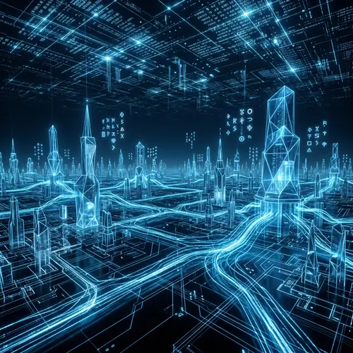 Futuristic Digital Connections: Intricate Cyberspace Landscape