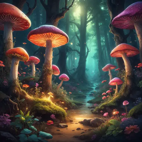 Enchanted Forest: Glowing Mushrooms & Hidden Fairies