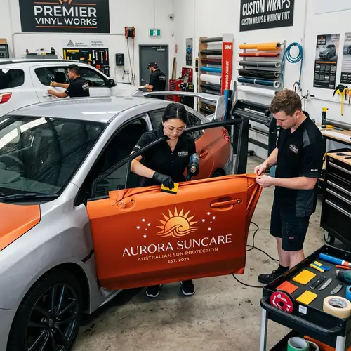 Vinyl Wrap Services with Sunguard Australia Logo